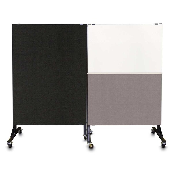 Enclosed Corkboard, 3 Door, 96"x48", 4" Fra, UV3427-BLACK-BUFF
